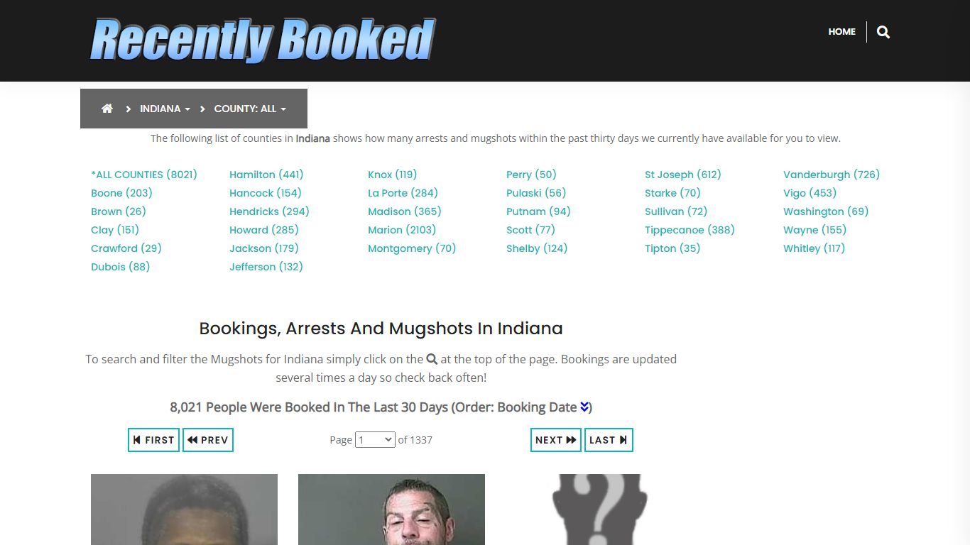 Recent bookings, Arrests, Mugshots in Indiana - Recently Booked